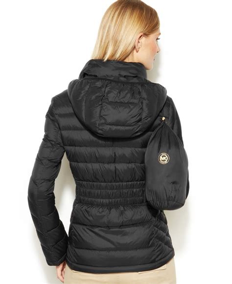 michael michael kors chevron hooded packable down puffer coat|Michael Kors winter puffer jacket.